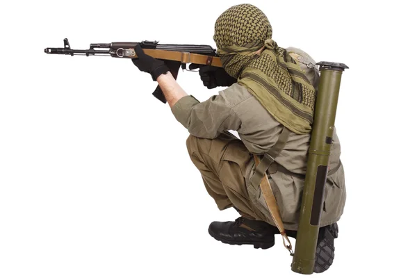 Rebell med ak 47 — Stockfoto