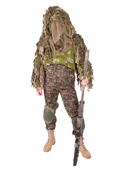 Sniper en costume ghillie — Photo