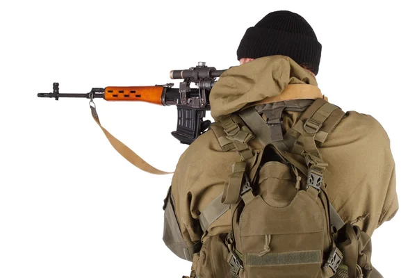 Francotirador mercenario con rifle SVD —  Fotos de Stock