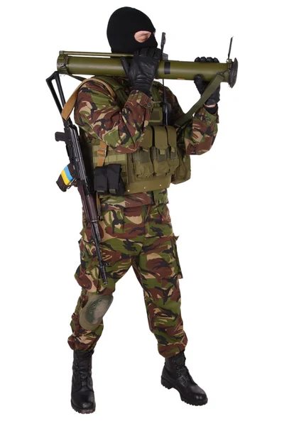 Ukrainska volontär med Rpg granatkastare — Stockfoto