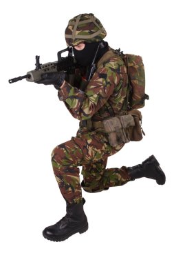 British Army Soldier in camouflage clipart
