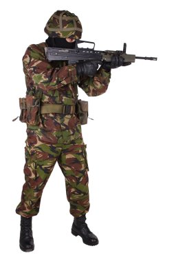 British Army Soldier in camouflage clipart