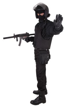 Riot police officer in uniform clipart