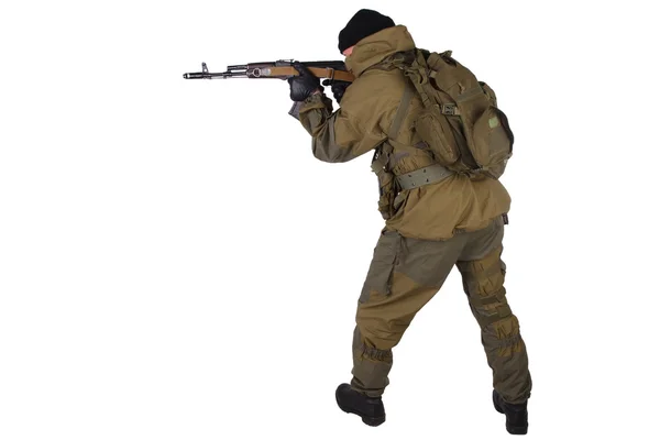 Mercenary with kalashnikov rifle — Stock Photo, Image