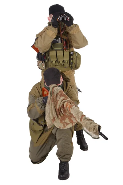 Paralı asker keskin nişancı çifti Svd tüfeği ile — Stok fotoğraf