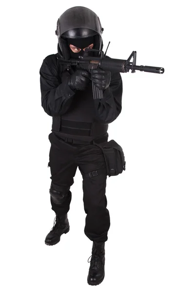Riot police officer in uniform — Stock Photo, Image