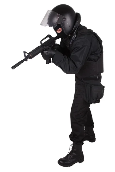 Riot police officer in uniform — Stock Photo, Image