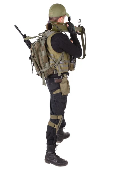 Mercenario con pistola bazooka — Foto de Stock