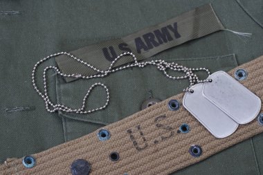 us army uniform with dog tags clipart
