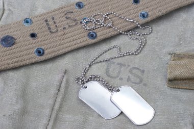 us army uniform with dog tags clipart