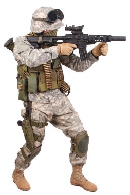 US soldier with rifle clipart