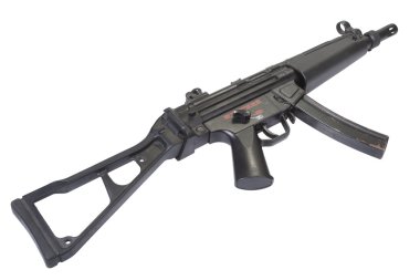 Submachine gun MP5 on white background clipart