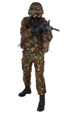 British Army Soldier with assault rifle clipart