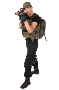 rifleman with M4 carbine clipart