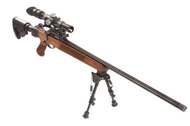 Sniper rifle on bipod clipart
