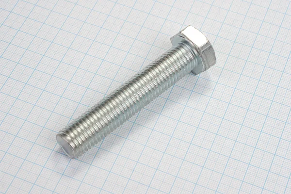 Screw on  paper background — Stock Photo, Image