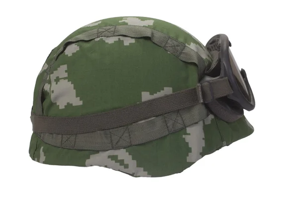 Helmet with camouflage cover — Stock Photo, Image