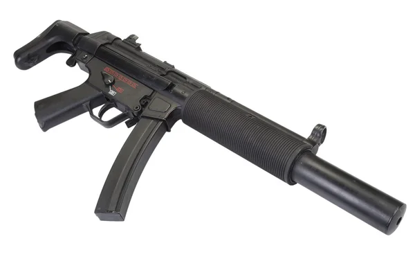 Mp5 pistolet maszynowy z tłumikiem — Zdjęcie stockowe