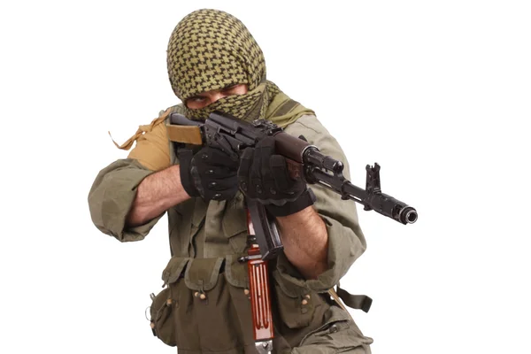 Ribelle con pistola AK 47 — Foto Stock