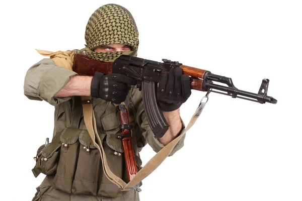 Insurgente com arma AK 47 — Fotografia de Stock