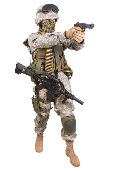 Uns Soldaten mit Handfeuerwaffe — Stockfoto