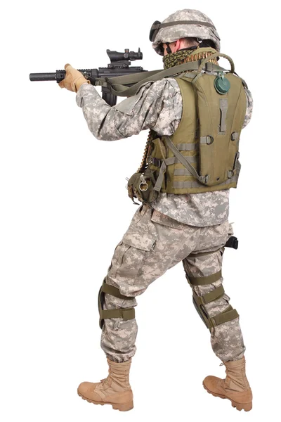 Soldato americano con fucile — Foto Stock