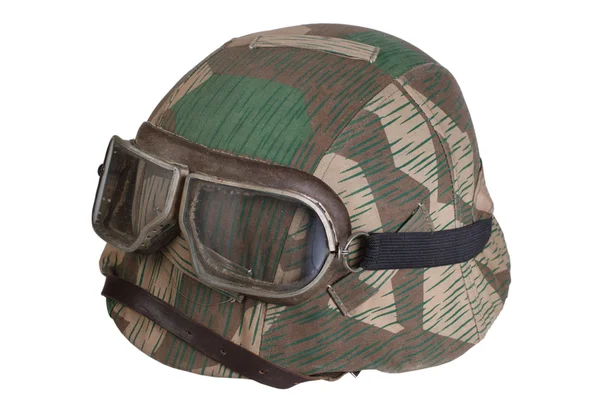 German helmet with protective goggles — Stock Photo, Image