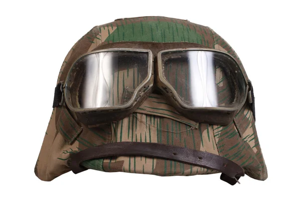 German helmet with protective goggles — Stock Photo, Image