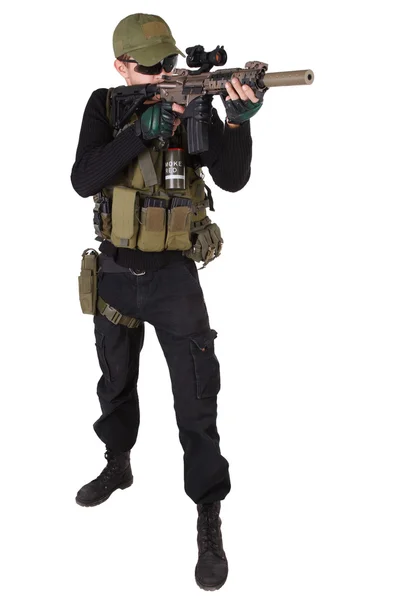 Legosoldat med m4 gevär — Stockfoto