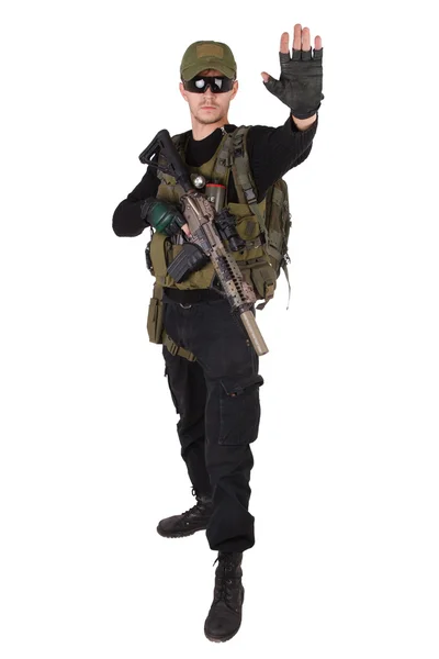 Mercenario con rifle m4 — Foto de Stock