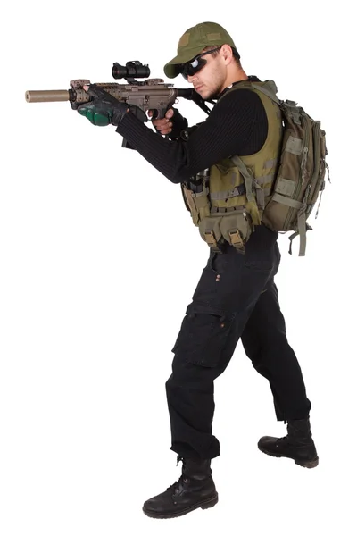 Mercenario con rifle m4 — Foto de Stock