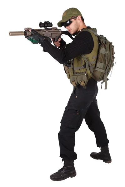 Mercenary with m4 rifle — Stock Photo, Image