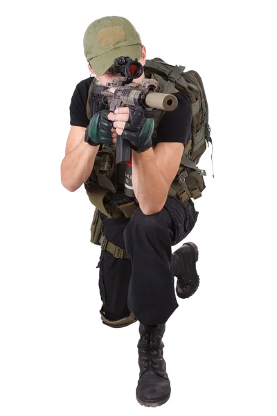 Mercenary with m4 rifle — Stock Photo, Image