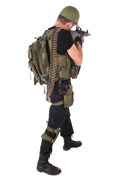 Rifleman with m16 rifle — Stock Photo, Image