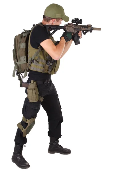 Rifleman with M4 carbine — Stock Photo, Image