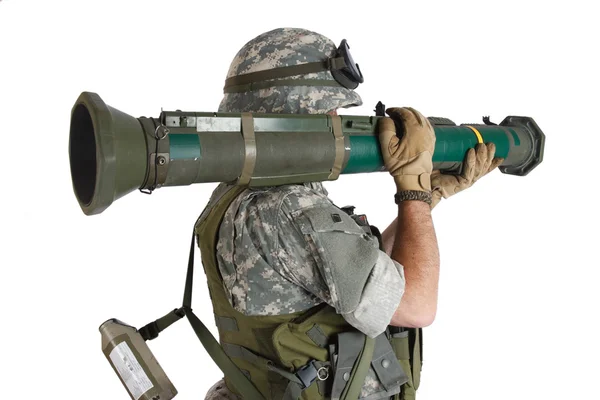 US ARMY soldier with AT rocket launcher — Stock Photo, Image