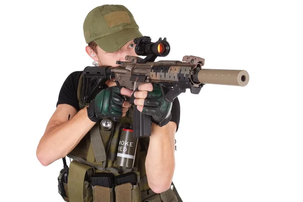 Mercenario con rifle m4 —  Fotos de Stock