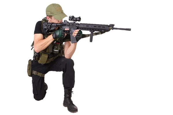 Mercenary with m16 rifle — Stock Photo, Image