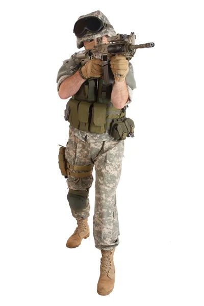 US soldier with assault rifle — Stock Photo, Image