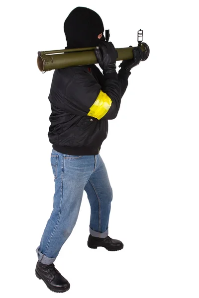Gangster met bazooka granaatwerper — Stockfoto