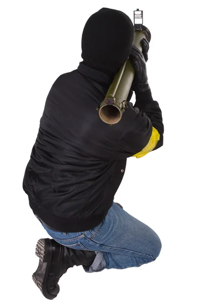 Gunman with bazooka grenade launcher — Stock Photo, Image