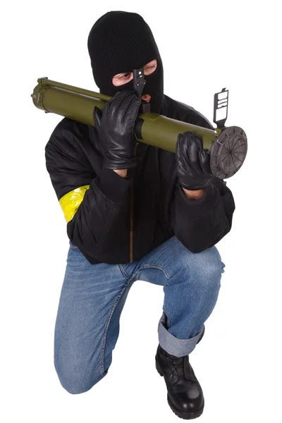 Terrorist met bazooka granaatwerper — Stockfoto