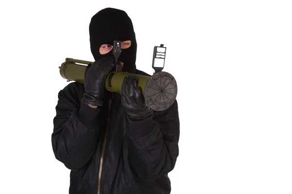 Terrorist with bazooka grenade launcher — Stock Photo, Image