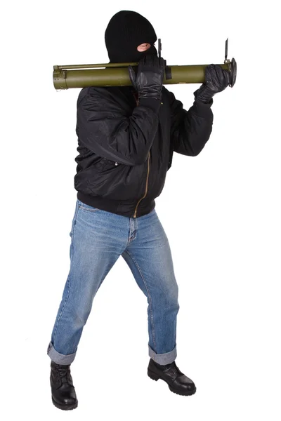 Atirador com lançador de granadas bazooka — Fotografia de Stock