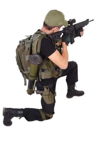 Mercenary with m16 rifle — Stock Photo, Image