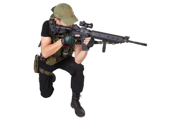 Rifleman with m16 rifle — Stock Photo, Image