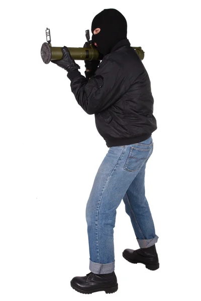 Gunman with bazooka grenade launcher — Stock Photo, Image