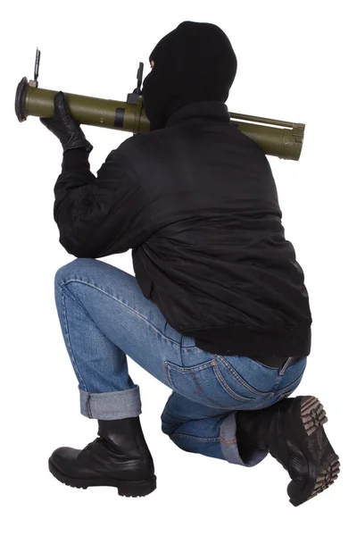 Terrorist with bazooka grenade launcher — Stock Photo, Image