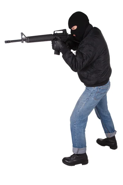 Gunman with M16 rifle — Stock Photo, Image