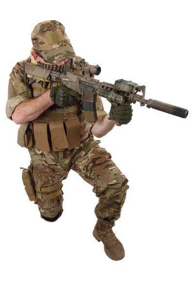 Appaltatore militare privato con carabina M4 — Foto Stock